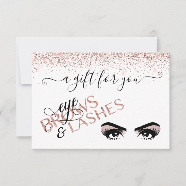 Gift Certificate Eye Brown Lashes Rose Gold (Front)