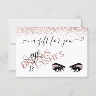 Gift Certificate Eye Brown Lashes Rose Gold