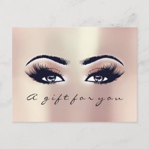 Gift Certificate Eyes Rose Gold Blush Makeup Postcard