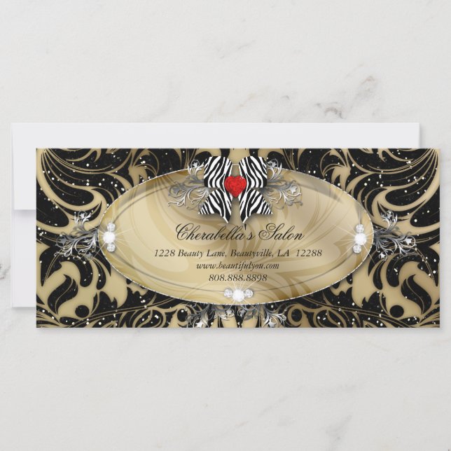 Gift Certificate Fashion Salon Jewellery Zebra Bow (Front)