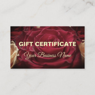Gift certificate, gift business card