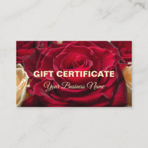 Gift certificate, gift business card