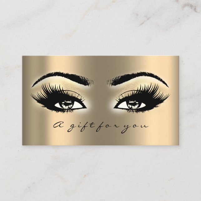 Gift Certificate Gift Gold Lashes Makeup Artist (Front)