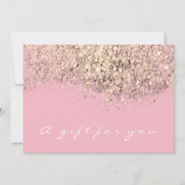 Gift Certificate Glitter Gold Pink White Sepia (Front)