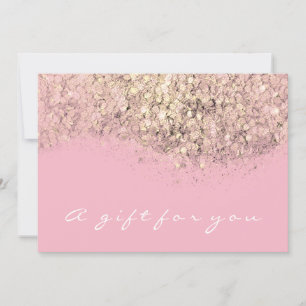 Gift Certificate Glitter Gold Pink White Sepia