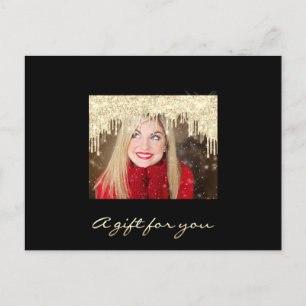 Gift Certificate Golden Drips Holidays Red Makeup Postcard