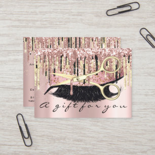 Gift Certificate Hairdresser Makeup Lash Gold Rose