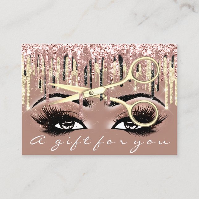 Gift Certificate Hairdresser Rose Skin Makeup Lash (Front)