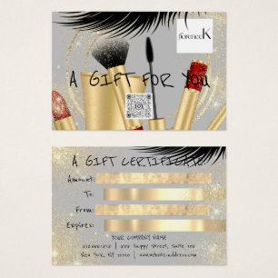 Gift Certificate Lash Makeup Aesthetic Logo QR Cod