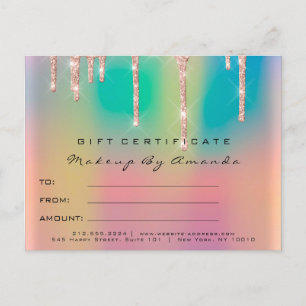 Gift Certificate Lashes Extension Makeup Ombre Postcard