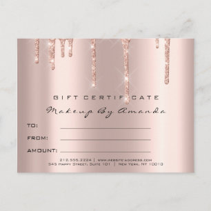 Gift Certificate Lashes Extension Makeup Spark Postcard