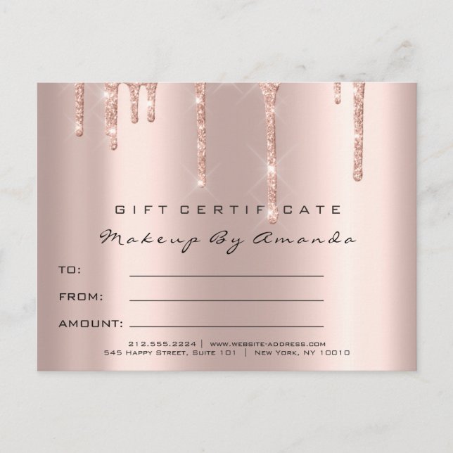 Gift Certificate Lashes Extension Makeup Spark Postcard (Front)