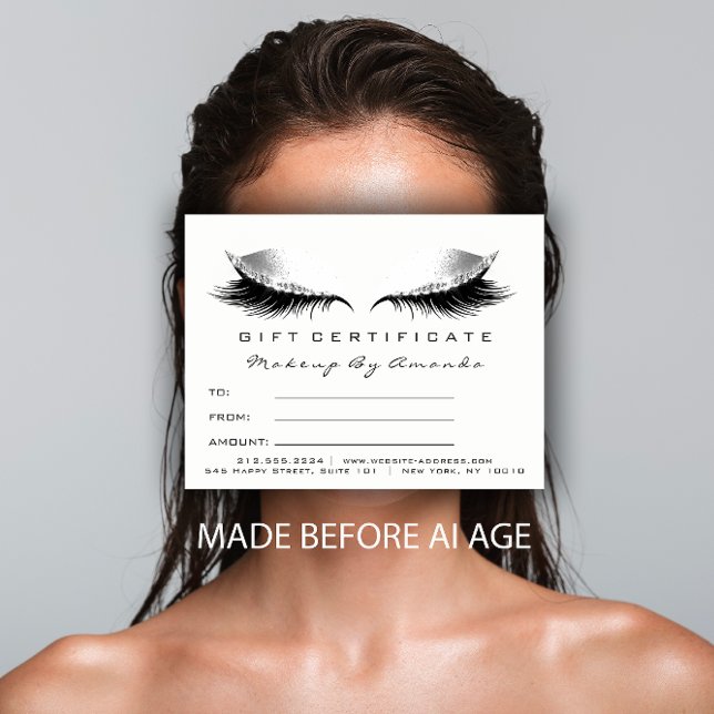 Gift Certificate Lashes Extension Makeup White Postcard (Gift Certificate Lashes Extension Makeup White Postcard)