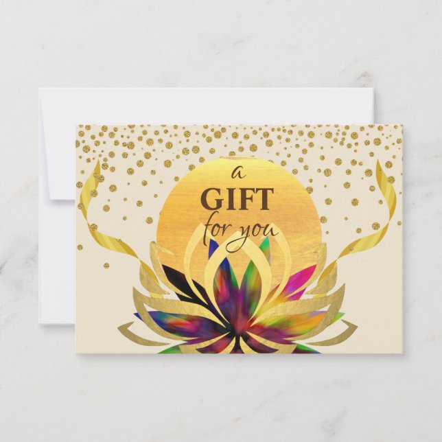 Gift Certificate Lotus Flower  Yoga Healing Health (Front)