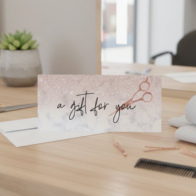Gift Certificate Marble Rose Gold Scissors Hair (Creator Uploaded)