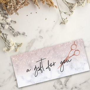 Gift Certificate Marble Rose Gold Scissors Hair