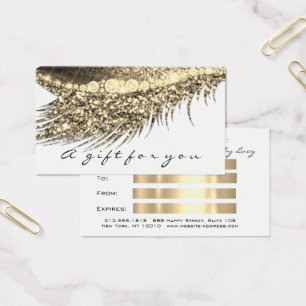 Gift Certificate Metallic Gold Lash White Makeup