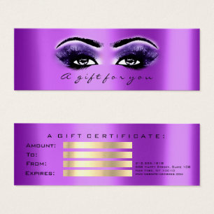Gift Certificate Purple Violet Lashes Makeup