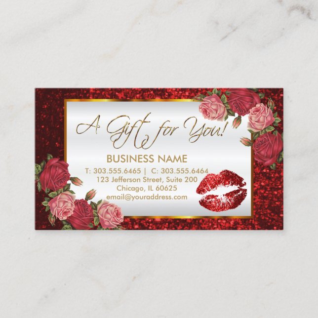 Gift Certificate  Red Lipstick Business (Front)
