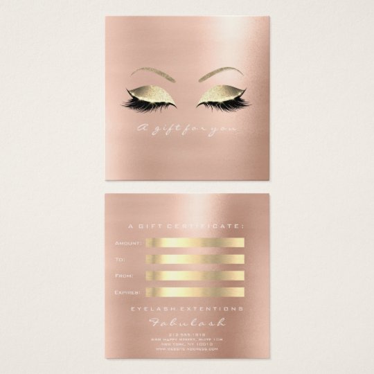 Gift Certificate Rose Glitter Gold Lashes Makeup