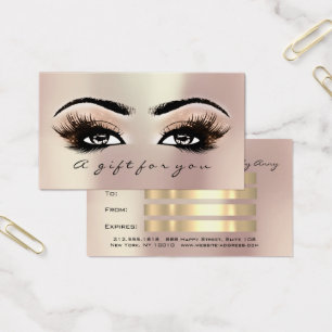 Gift Certificate Rose Gold Lashes Extension Makeup