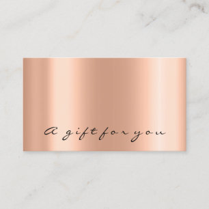 Gift Certificate Rose Gold Metal Elegant Minimalis