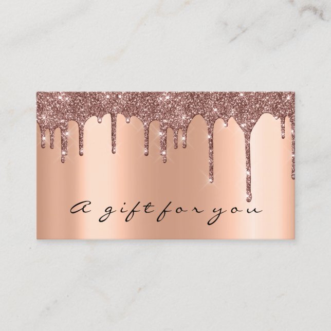 Gift Certificate Rose Gold Metallic Elegant Drips (Front)