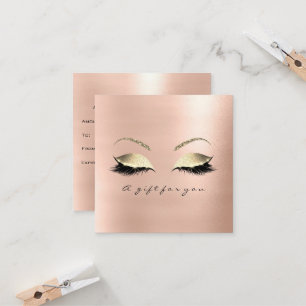 Gift Certificate Rose Pink Gold Lashes Makeup Eye