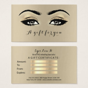 Gift Certificate Sepia Gold Lashes Makeup Artist