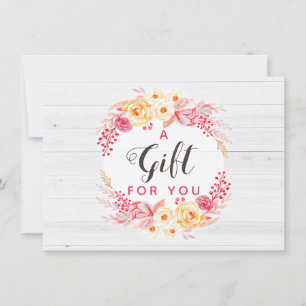 Gift Certificate Shabby Chic Roses & Rustic Floral