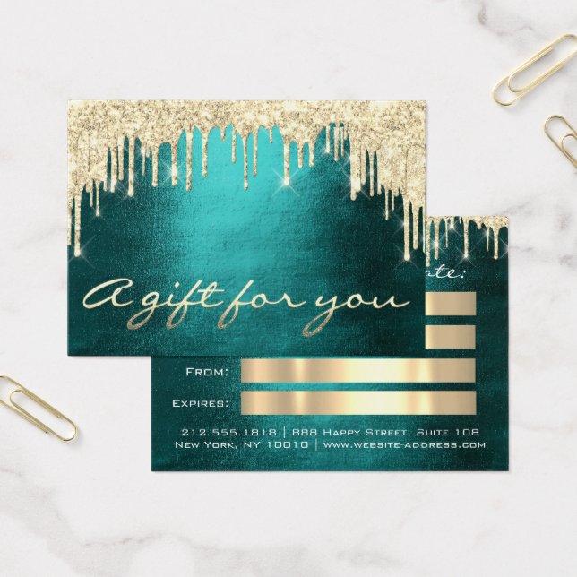 Gift Certificate Teal Gold DripEyelash Makeup Hair (Office)