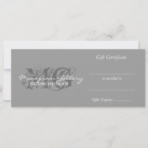 Gift Certificate Template with Double Monograms