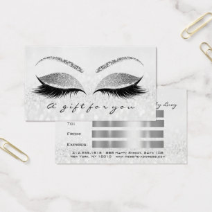 Gift Certificate White Grey Lash Extension Makeup