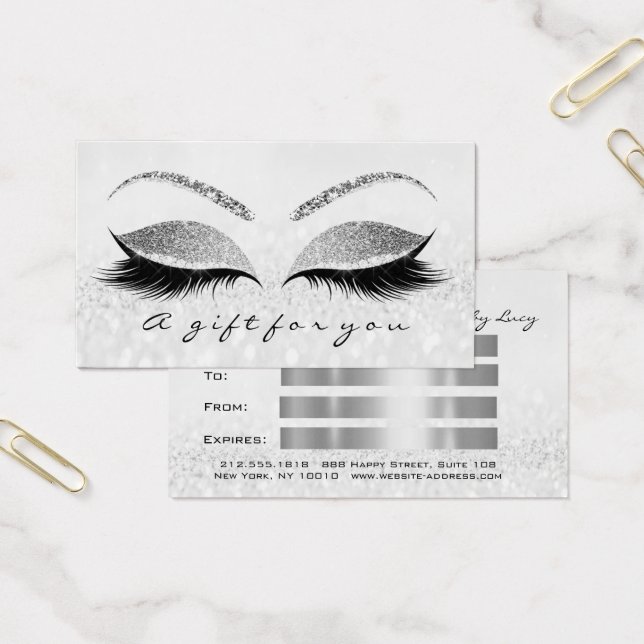Gift Certificate White Grey Lash Extension Makeup (Office)