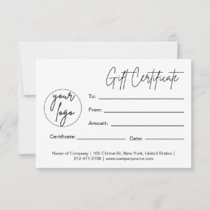 Gift Certificate With Business Logo RSVP Card