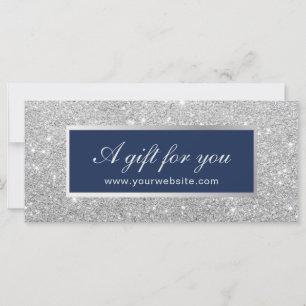 Gift Certificates   Navy Blue & Silver Glitter