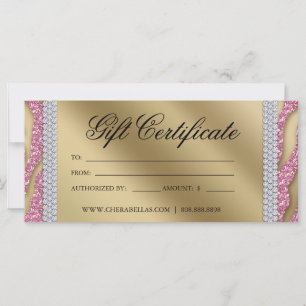 Gift Certificates Tanning Salon Jewellery Pink Gol