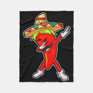 Gift Cute Chili Dabbing Pepper Mexican Hot Jalapen Fleece Blanket