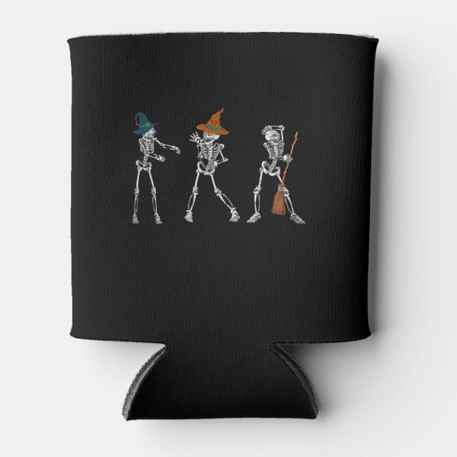 Gift Dance |Halloween Dance Macabre Witch Skeleton Can Cooler (Front)