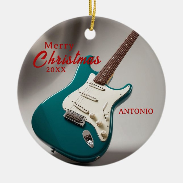 Gift Electric Guitar Music Enthusiast Ornament (Front)