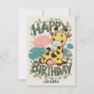 Gift Enchanted Giraffe Birthday Card