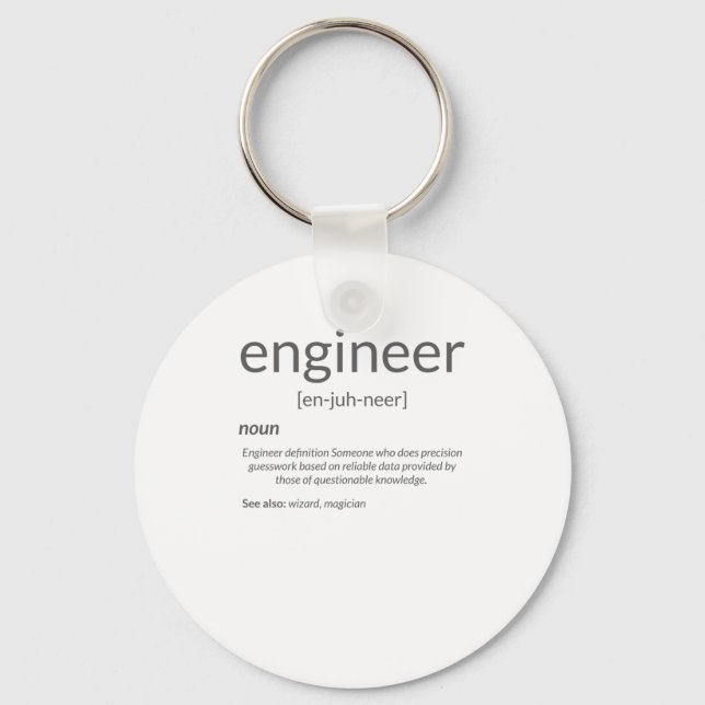 Gift Engineer College Major Engineer Definition Keychain (Front)