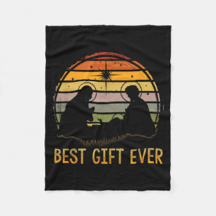 -gift Ever Christmas Cool Jesus Nativity Scene Chr Fleece Blanket