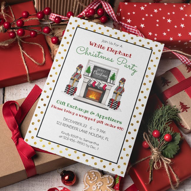 Gift Exchange Christmas Party Holiday  Invitation (Creator Uploaded)