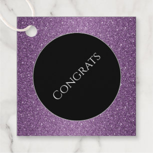 Gift-FavorTag -Faux Glitter Congrats Favour Tags