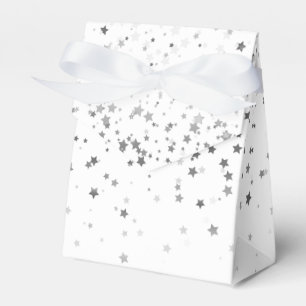 Gift/Favour Box in White & Silver Stars
