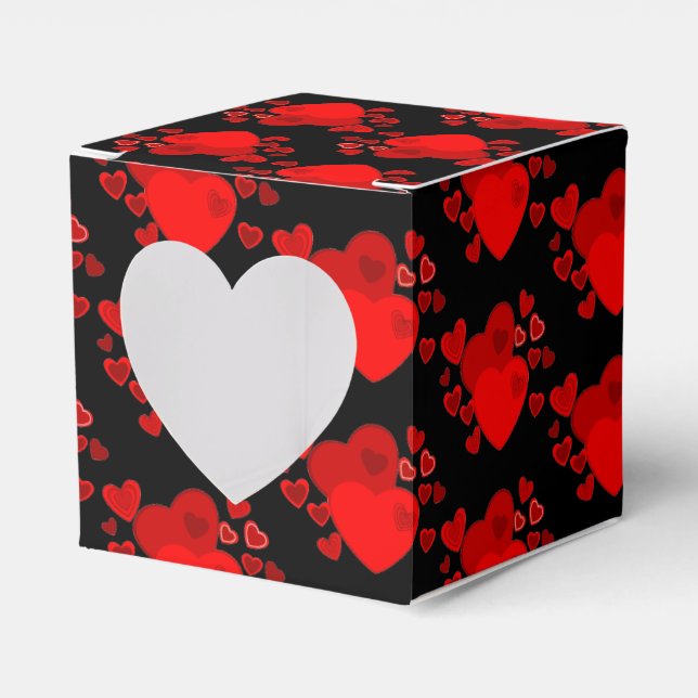 Gift/Favour Box-Valentine Hearts Favor Box (Front Side)