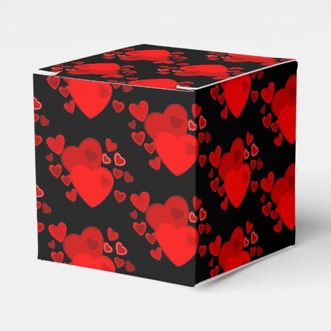 Gift/Favour Box-Valentine Hearts Favor Box (Front Side)
