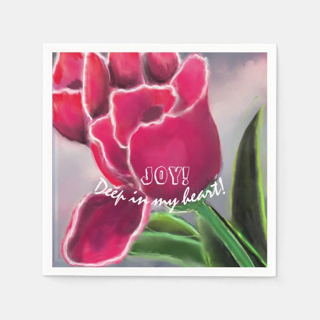  Gift Floral Design, Personalize Typography  Napkin (Front)