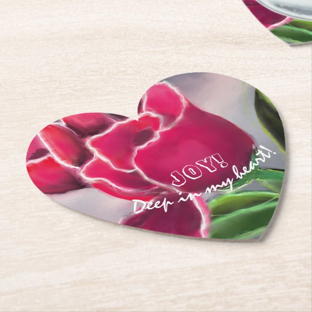  Gift Floral Design, Personalize Typography  Paper Coaster (Angled)